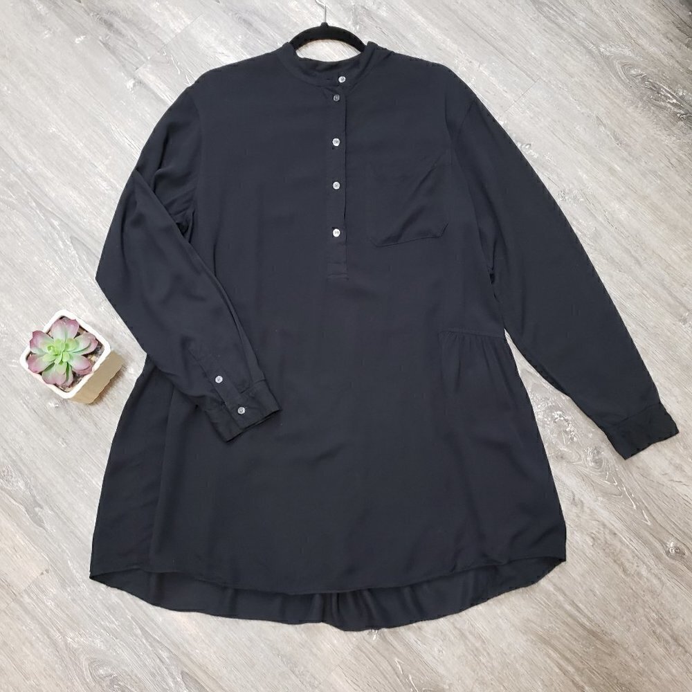Wilfred Free Aritzia Mini Shirt Dress Black Sz M